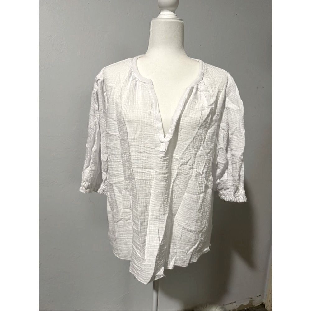 Joie white cotton top L